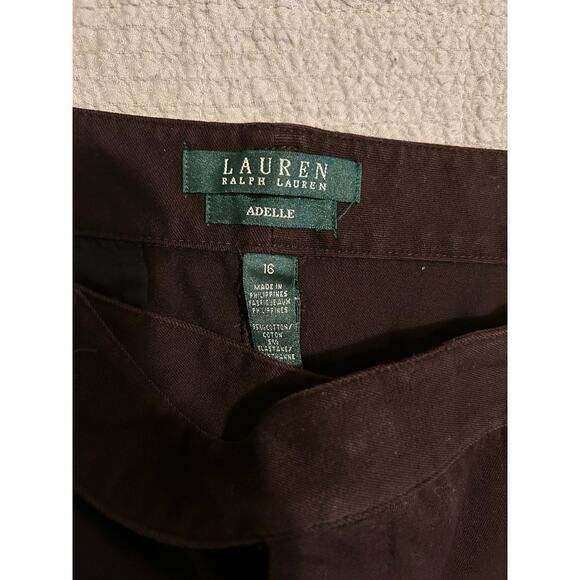Lauren Ralph Lauren Adelle Pants Women’s Sz 16 Brown Straight Leg Work Career - Picture 7 of 13
